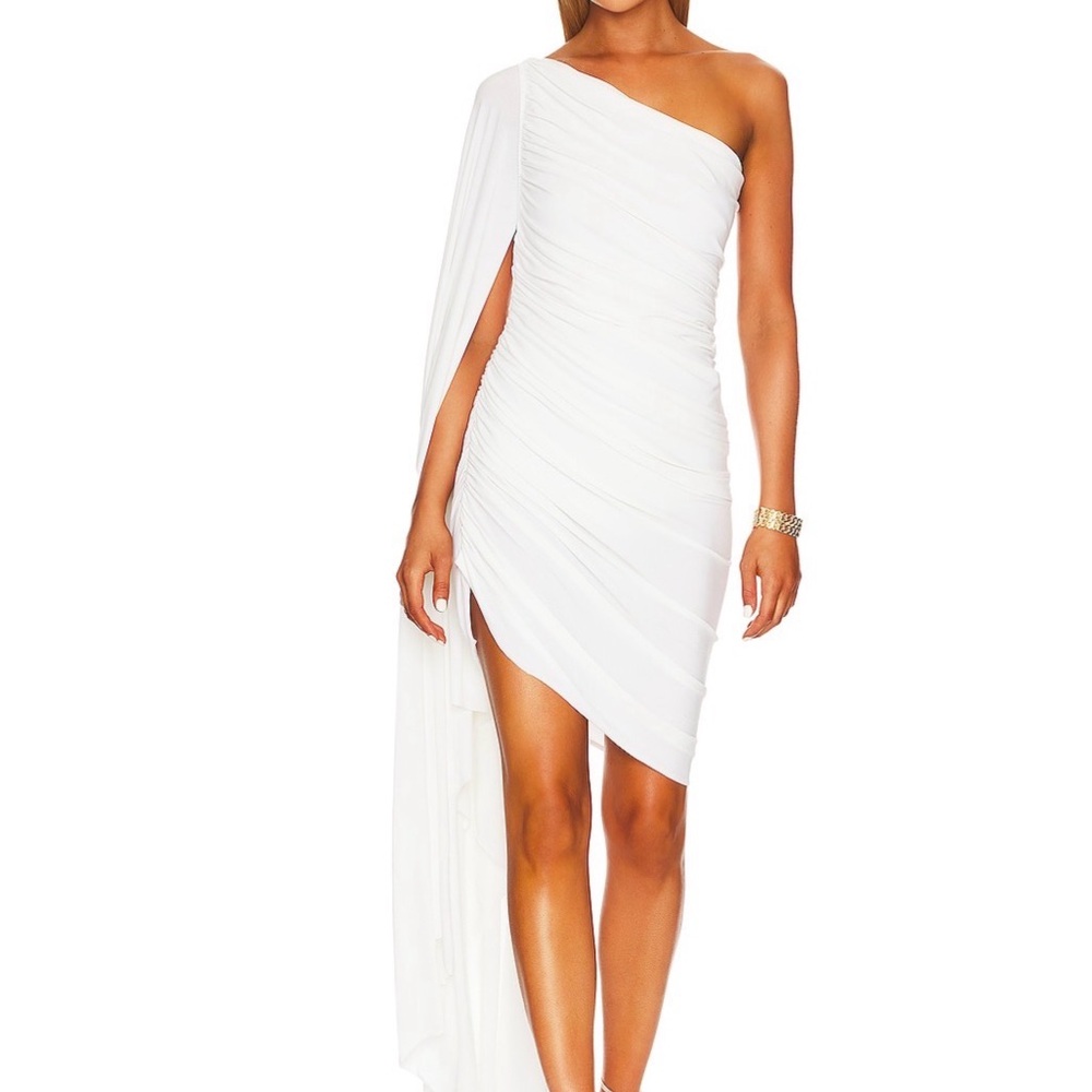 NORMA KAMALI Diana Mini Dress w/Sleeve in Snow White